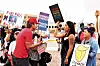 The rally outside: Despite protests, presidential rally goes on without ...
